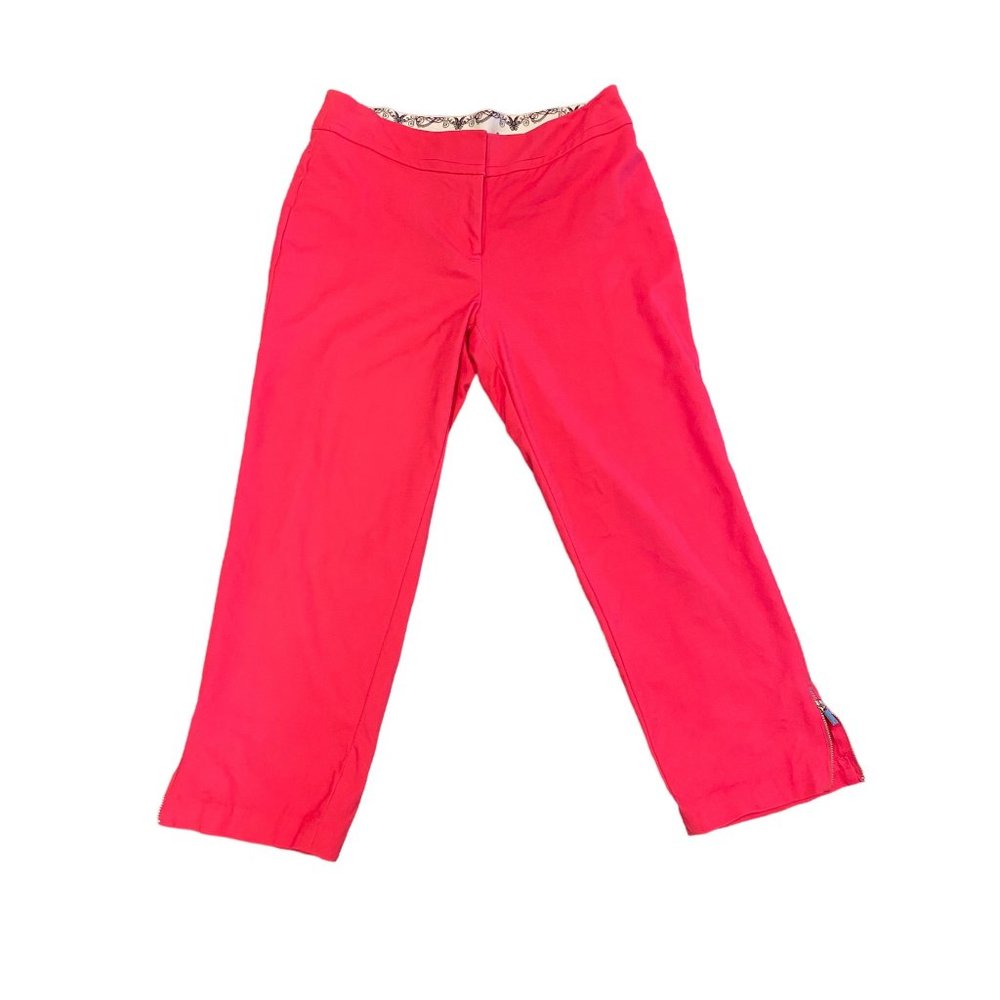 Peter Nygard Size 8 Women's Barbie Pink Pants w/ Ankle Zippers & Back Pockets